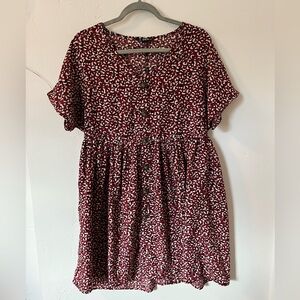 SHEIN Maroon Print Dress